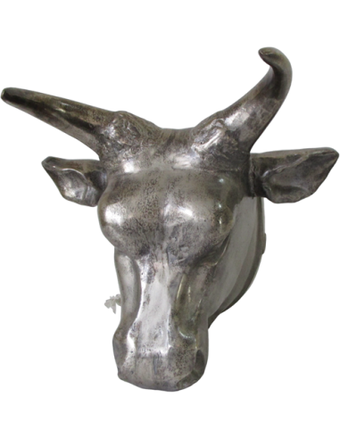 Deco. Bull Hoofd - Dahomey - Silver Antique
