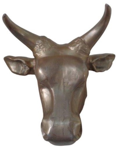 Deco. Bull Head - Dahomey - Antique Brass