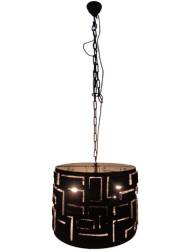 Cilinder Hanglamp 60cm - Zwart Antiek